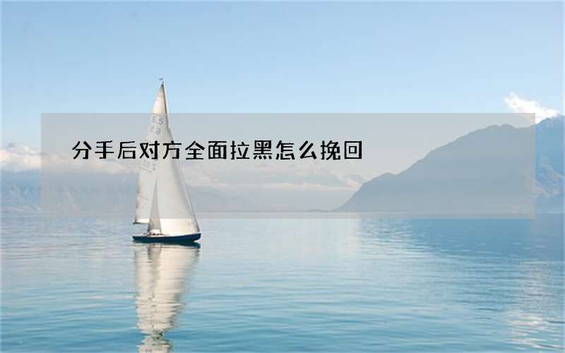 分手后对方全面拉黑怎么挽回