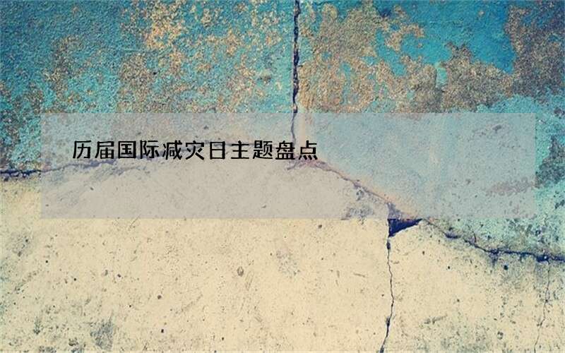 历届国际减灾日主题盘点