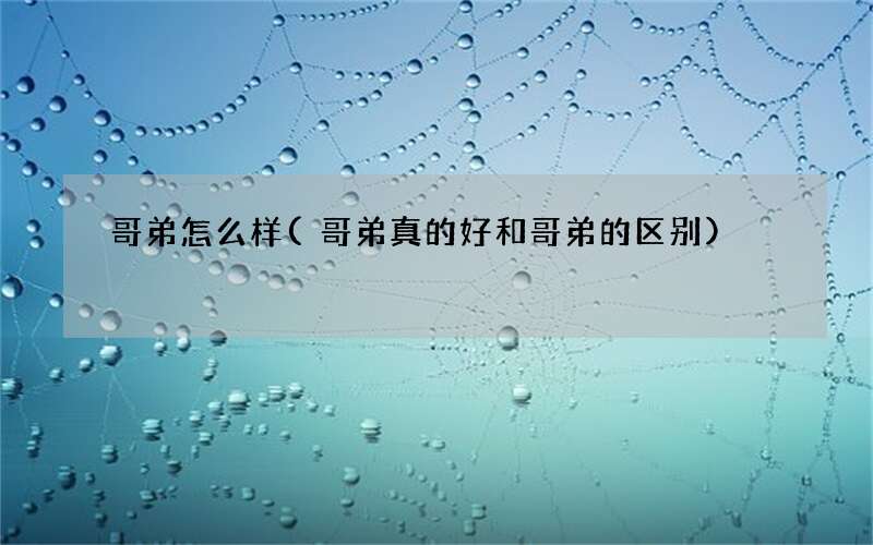 哥弟真的好和哥弟的区别 哥弟怎么样