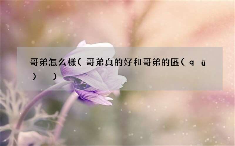 哥弟真的好和哥弟的區(qū)別 哥弟怎么樣