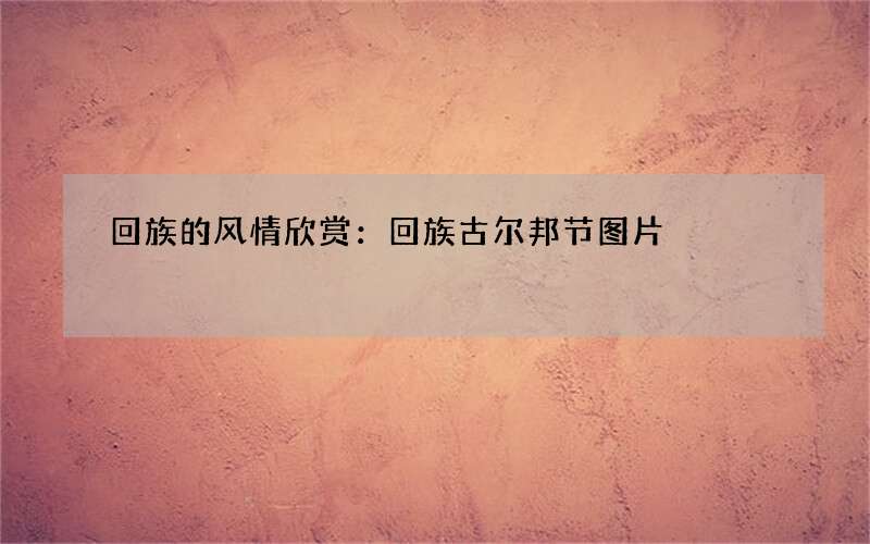 回族的风情欣赏：回族古尔邦节图片