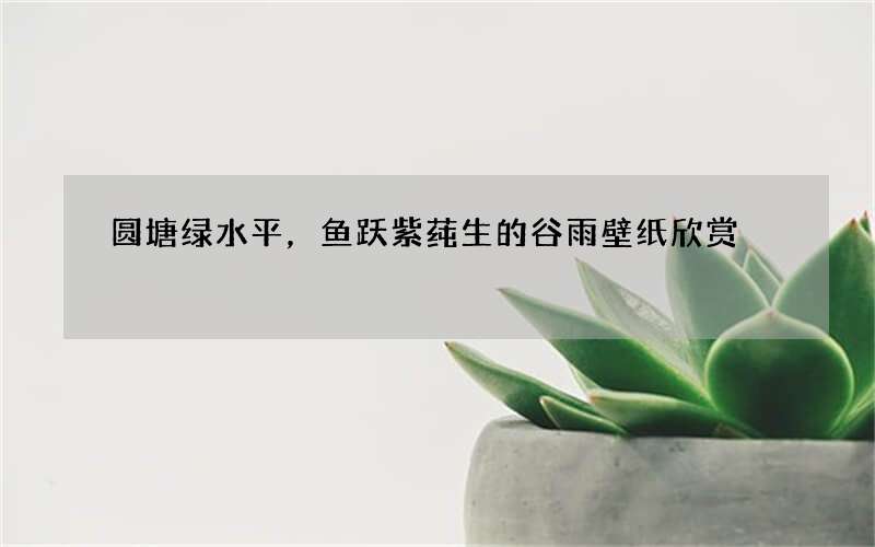 圆塘绿水平，鱼跃紫莼生的谷雨壁纸欣赏