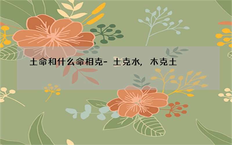 土命和什么命相克-土克水,木克土