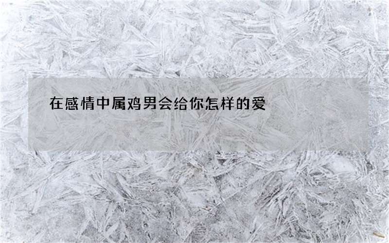 在感情中属鸡男会给你怎样的爱