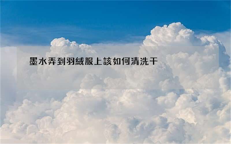 墨水弄到羽絨服上該如何清洗干凈