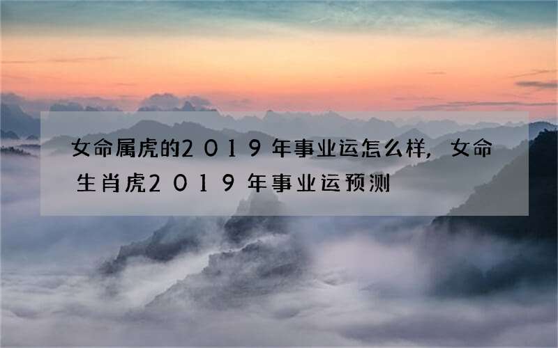 女命属虎的2019年事业运怎么样,女命生肖虎2019年事业运预测