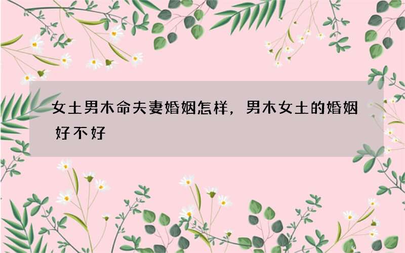 女土男木命夫妻婚姻怎样，男木女土的婚姻好不好