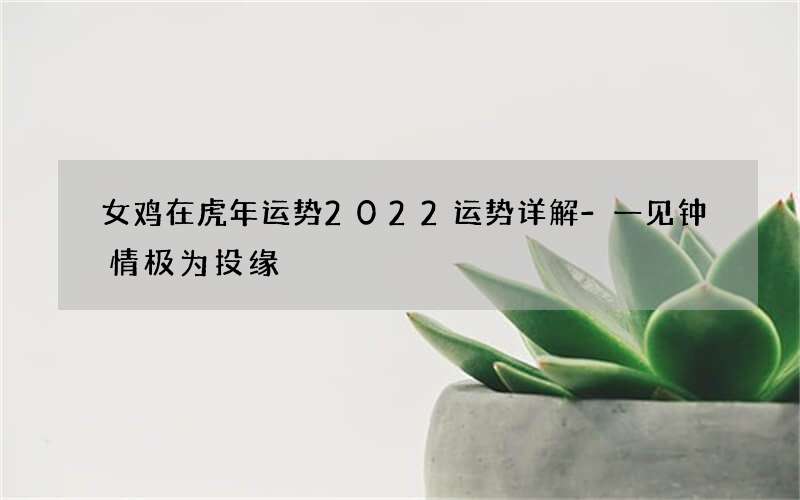 女鸡在虎年运势2022运势详解-一见钟情极为投缘