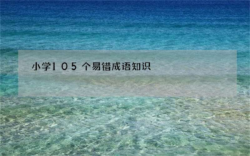 小学105个易错成语知识