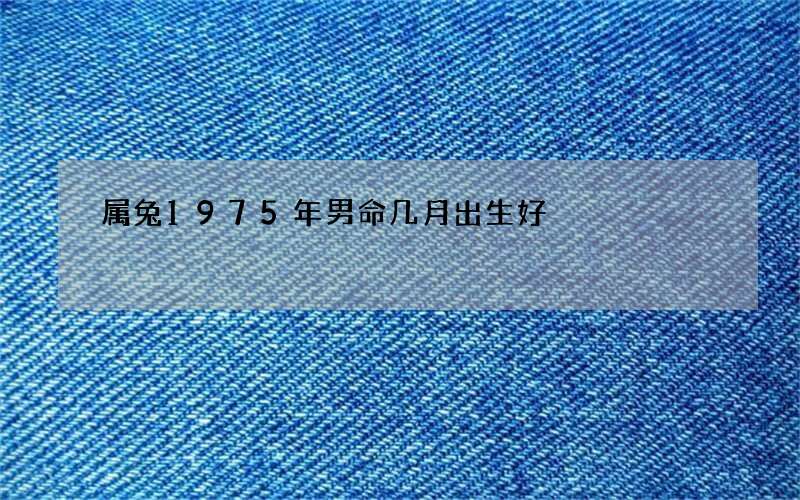 属兔1975年男命几月出生好