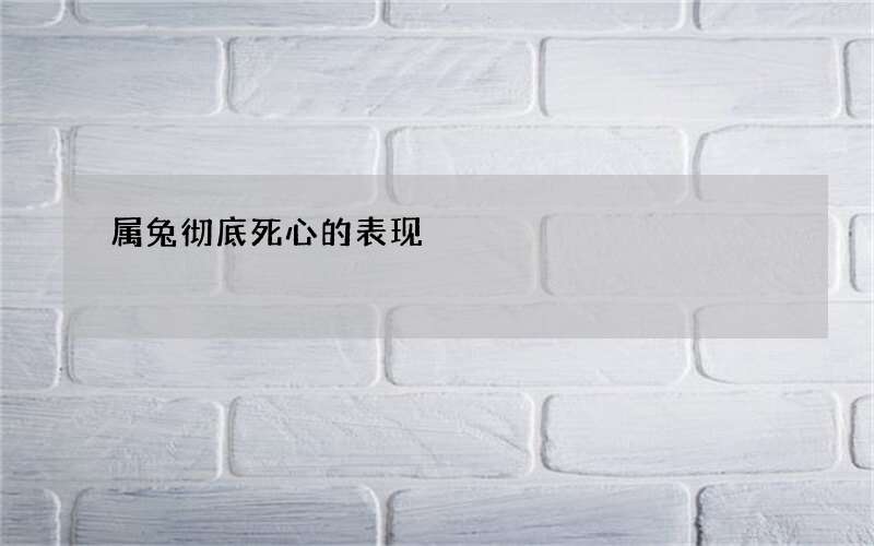 属兔彻底死心的表现
