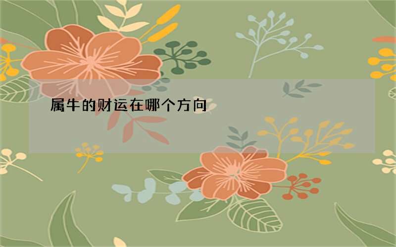 属牛的财运在哪个方向