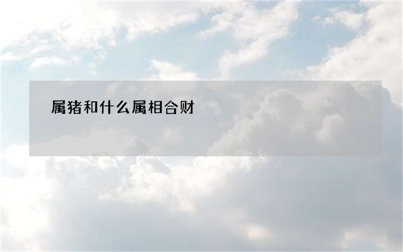 属猪和什么属相合财