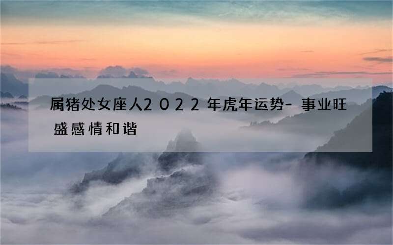 属猪处女座人2022年虎年运势-事业旺盛感情和谐