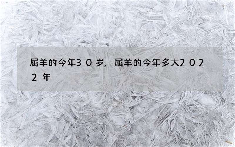 属羊的今年30岁,属羊的今年多大2022 年