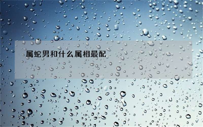 属蛇男和什么属相最配