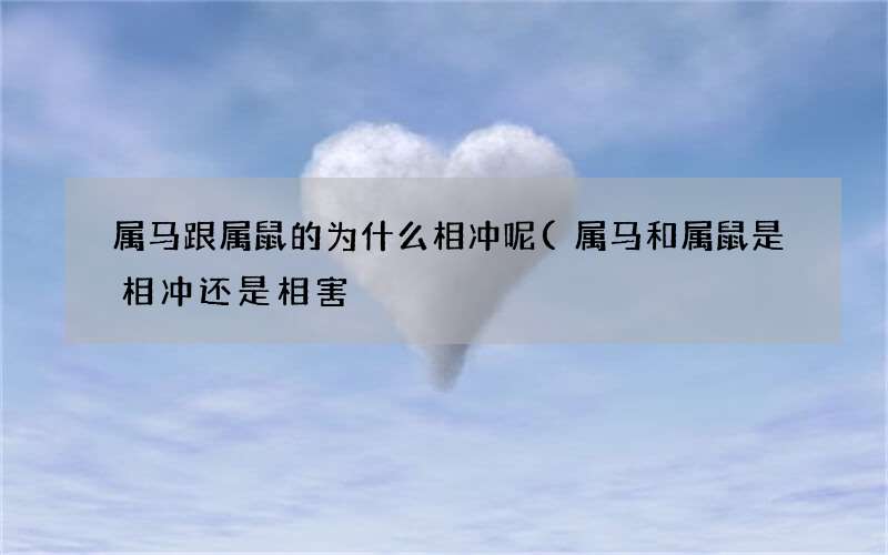 属马跟属鼠的为什么相冲呢(属马和属鼠是相冲还是相害)