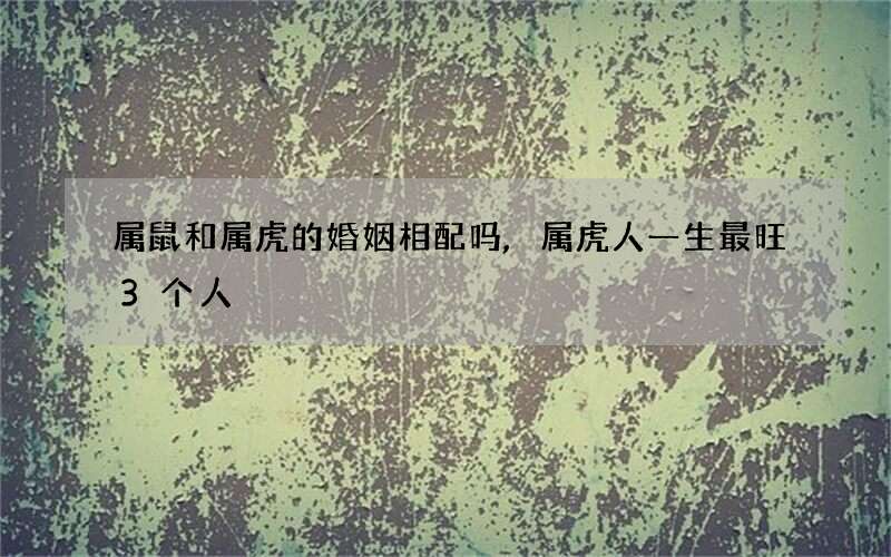 属鼠和属虎的婚姻相配吗,属虎人一生最旺3个人