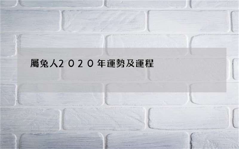 屬兔人2020年運勢及運程