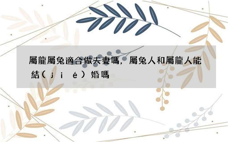 屬龍屬兔適合做夫妻嗎，屬兔人和屬龍人能結(jié)婚嗎