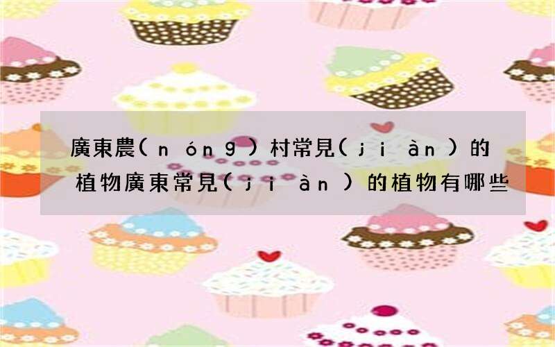 廣東農(nóng)村常見(jiàn)的植物 廣東常見(jiàn)的植物有哪些?