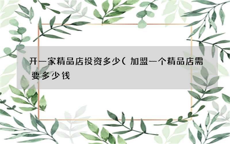 加盟一个精品店需要多少钱 开一家精品店投资多少