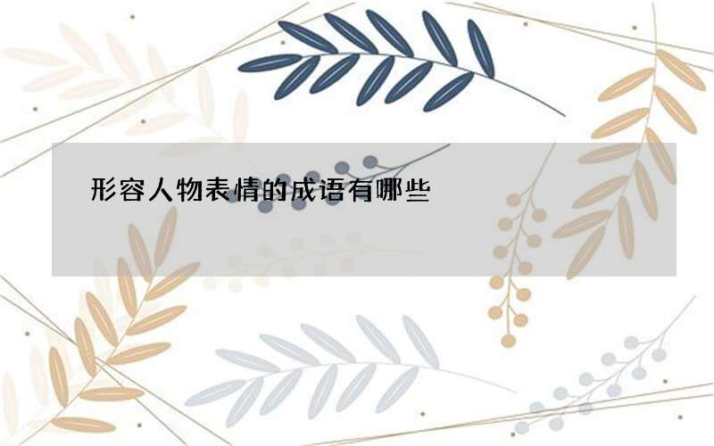 形容人物表情的成语有哪些