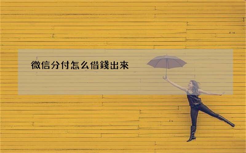 微信分付怎么借錢出來?微信版花唄在哪里打開