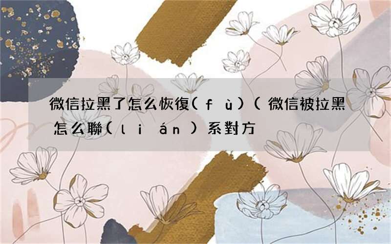 微信被拉黑怎么聯(lián)系對方? 微信拉黑了怎么恢復(fù)