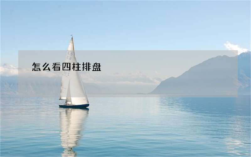 怎么看四柱排盘?