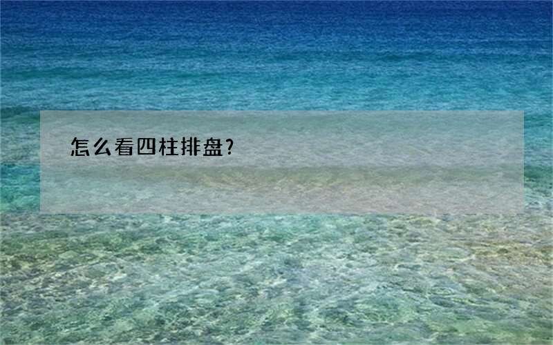 怎么看四柱排盘？