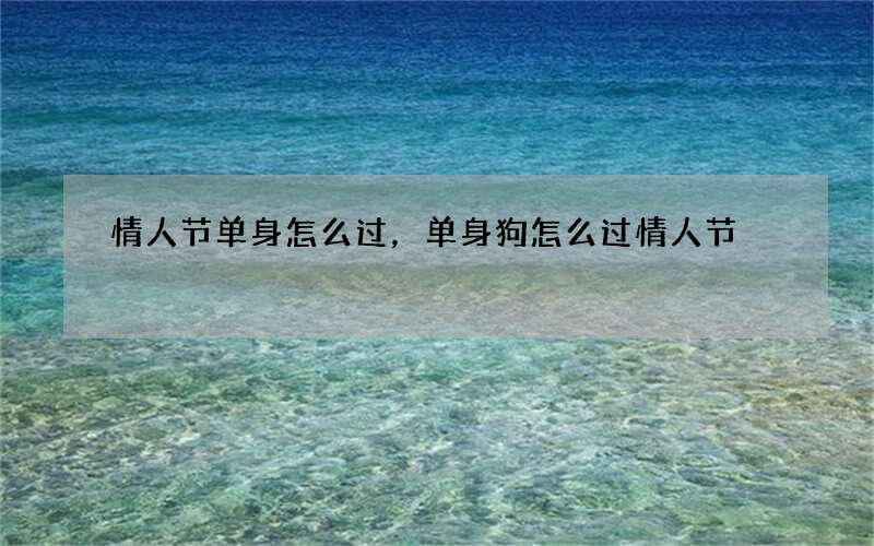 情人节单身怎么过，单身狗怎么过情人节