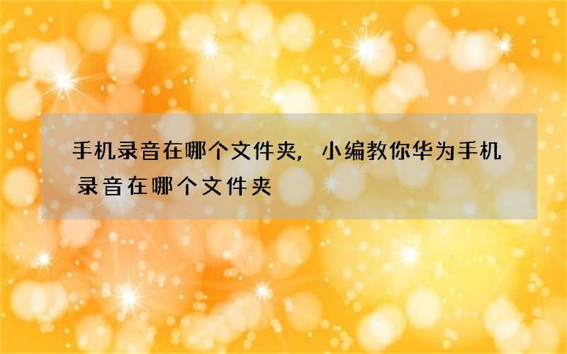 手机录音在哪个文件夹,小编教你华为手机录音在哪个文件夹