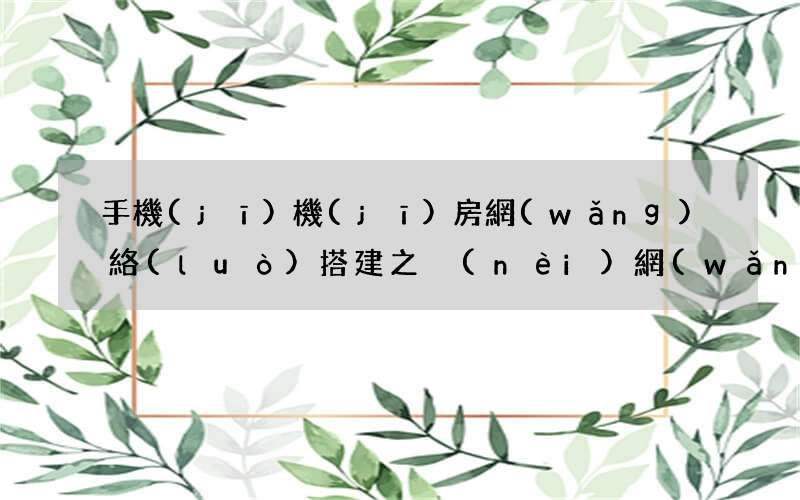 手機(jī)機(jī)房網(wǎng)絡(luò)搭建之內(nèi)網(wǎng)搭建方式 如何搭建內(nèi)網(wǎng)