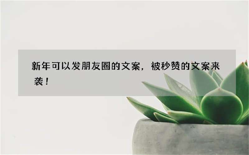 新年可以发朋友圈的文案，被秒赞的文案来袭！