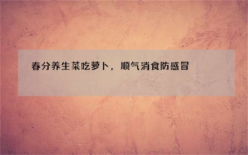 春分养生菜吃萝卜，顺气消食防感冒