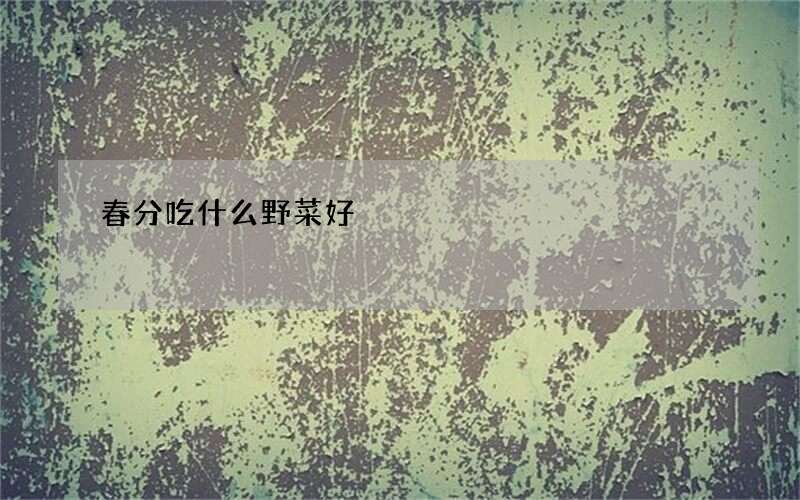 春分吃什么野菜好