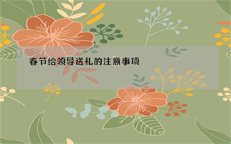 春节给领导送礼的注意事项