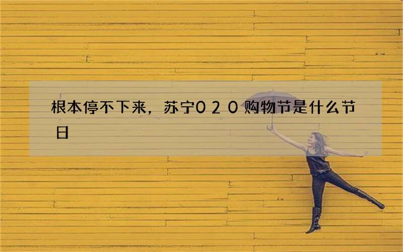 根本停不下来，苏宁020购物节是什么节日