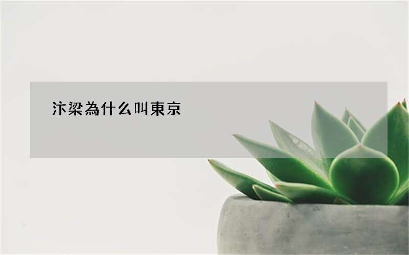 汴梁為什么叫東京
