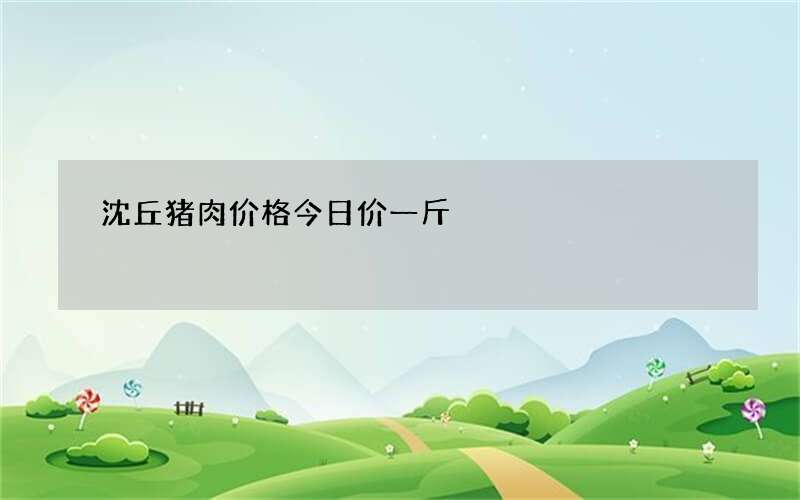 沈丘猪肉价格今日价一斤