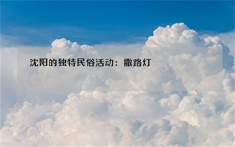 沈阳的独特民俗活动：撒路灯