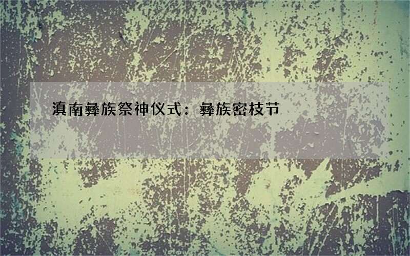 滇南彝族祭神仪式：彝族密枝节