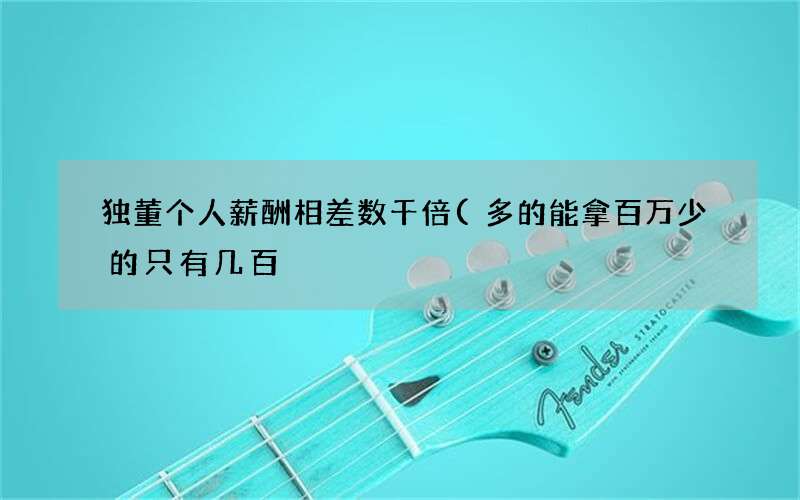 独董个人薪酬相差数千倍(多的能拿百万少的只有几百)