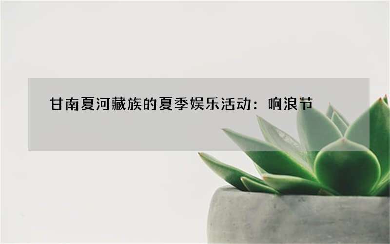 甘南夏河藏族的夏季娱乐活动：响浪节