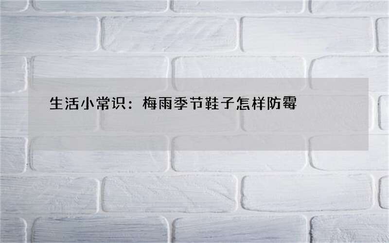 生活小常识：梅雨季节鞋子怎样防霉