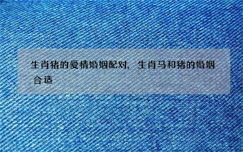 生肖猪的爱情婚姻配对,生肖马和猪的婚姻合适