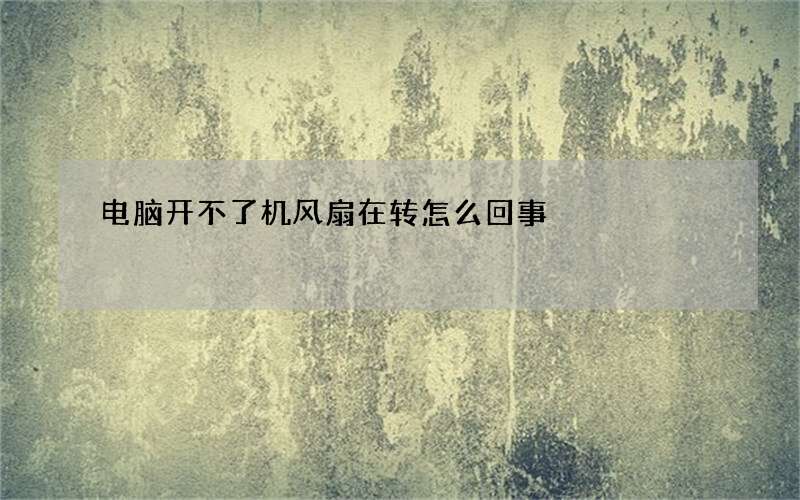 电脑开不了机风扇在转怎么回事