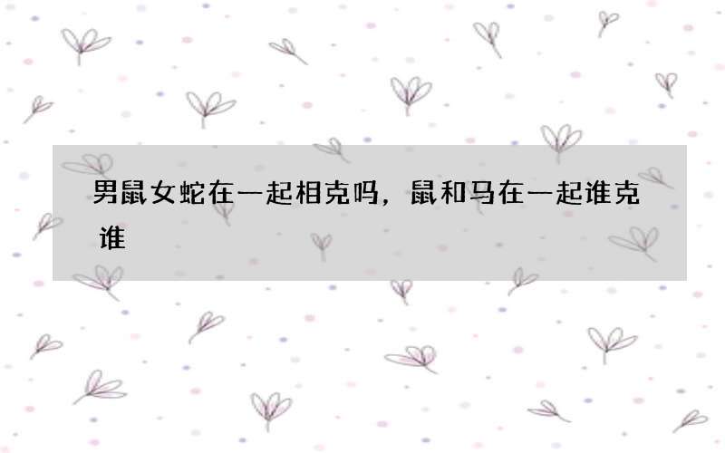 男鼠女蛇在一起相克吗，鼠和马在一起谁克谁