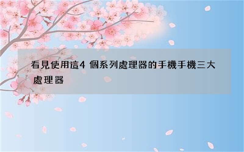 看見使用這4個系列處理器的手機 手機三大處理器